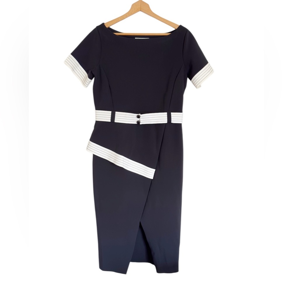 Chiara Boni La Petite Robe Ocrisia Asymmetric Biocolor Black White Dress size 50